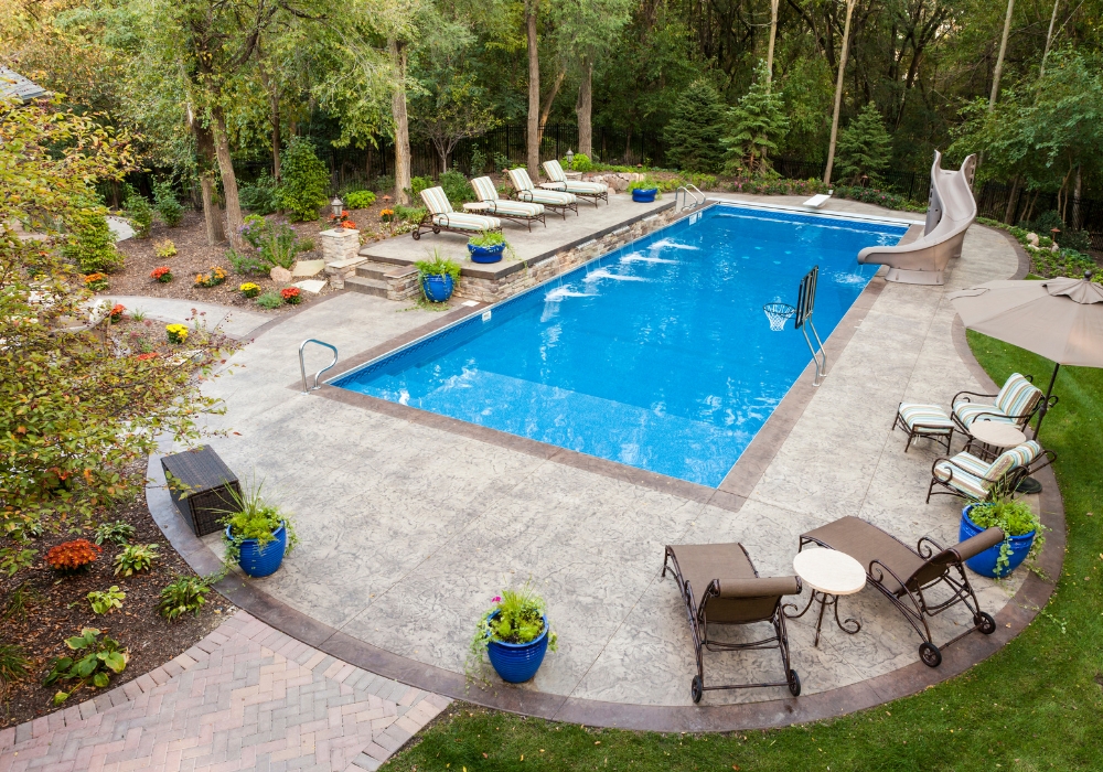 Beautiful pool in the summer
